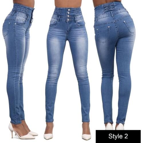 Jeans Woman High Waist y2k Womens Jeans Traf Skinny Strech Jeans Womens Pants Elastic Slim Denim Pencil Pants Denim Trousers