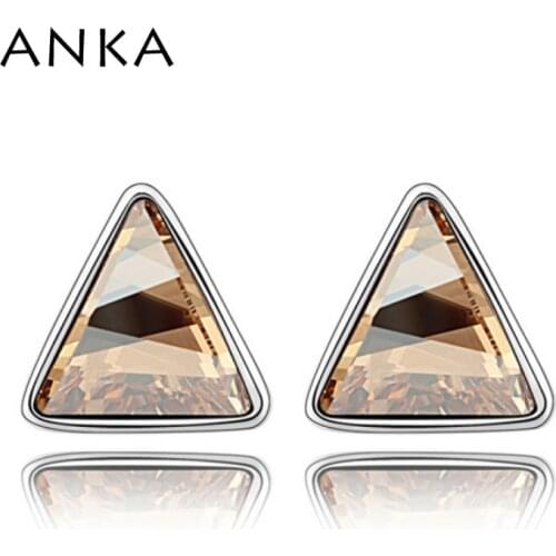 ANKA Brinco Fashion Free Shipping Women Crystal Triangle Earrings Crystals from Austria Wholesale Geometry Stud #92919