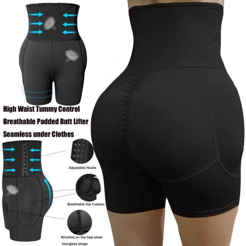 NEMOLEMON Womens Butt Lifter Shapewear Waist Tummy Control Body Underwear Shaper Pad Control Panties Fake Buttocks Thigh Slimmer