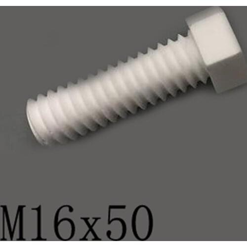 1pcs M16x50mm Hexagon Coarse Teeth Screw Ceramic Insulated Bolt High Temperature Corrosion Resistance Zirconin