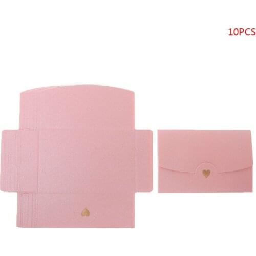 R9UA 10pcs Blank Mini Heart Retro Paper Envelopes Wedding Party Invitation Envelope For Letter Greeting Cards
