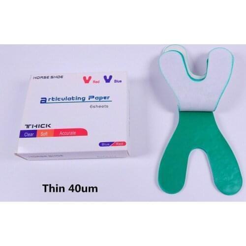 12Books/Boxe Dental Oral Articulating Paper Horseshoe 12 Sheets/Book Dentist Clinic Teeth Blue and Red