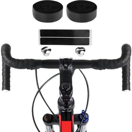 2 Rolls Road Bike Handlebar Tapes Non-Slip Bicycle Bar Tape with Bar End Plugs Bicycle Grips Cycling Parts