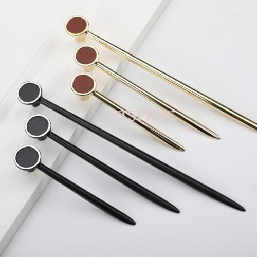 2PCS Free Shipping 5/3.8" Simple Leather Handle Hardware Wardrobe Shoe Cabinet Door Pull Brass Fashion Furniture Zinc Alloy Knob