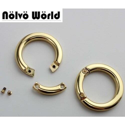 30pcs 25mmwidth Square edge Detachable round rings screw alloy metal O-ring for bags straps belts connect
