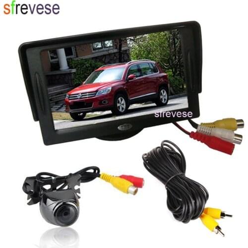 4.3" LCD Monitor Car Rear View Kit + Metal Reversing Parking Camera Sensor 170 degree Wide Angle Waterproof