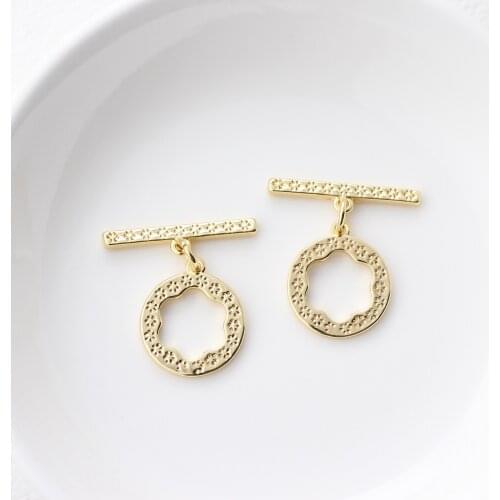 5pcs,24K Champagne Gold Color Plated Brass,Flowers Design 2 Holes Connect Charms Necklace Bracelet Jewelry Accessories