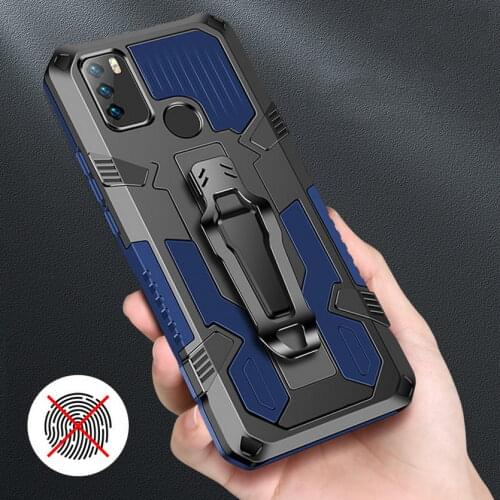 Armor heavy protective Case For Infinix hot 9 play case Hot9 Metal bracket Stand Cover For infinix note 7 lite Fundas