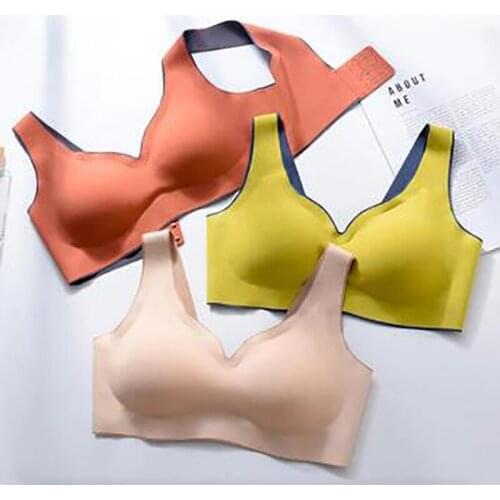 Bra For Women Seamless Latex Bra Push Up Bralette With Gather Pad Brassiere Bra blanket Wireless Female Intimate Comfortable Bra