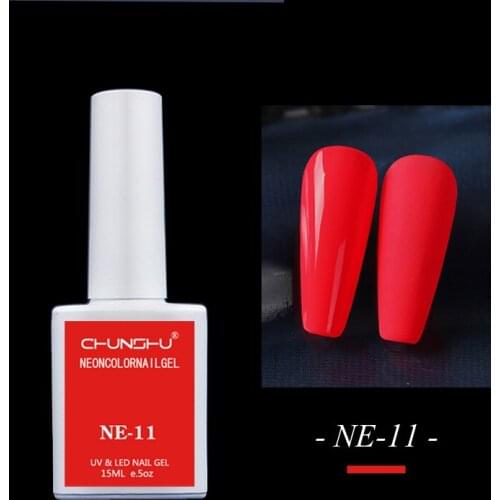 CHUSHU Gel Nail Polish 15ML Neon Gel Polish Nails For Manicure Beauty Fluorescence Nail Lacquer Varnish Semi Permanent Nail Art