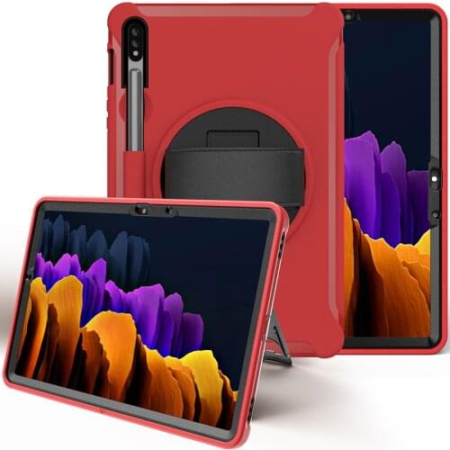 Galaxy Tab S7 Kids Cover with Pencil Slot Hand Strap for Samsung Tab S7 2020 T870 T875 Shockproof Silicone