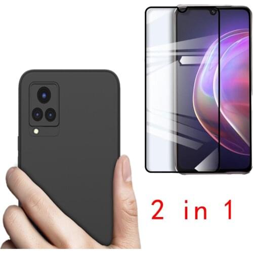 For vivo V21E 5G Case With Screen Protctor For VIVO V21 5G Slim Soft Matte Phone Cover