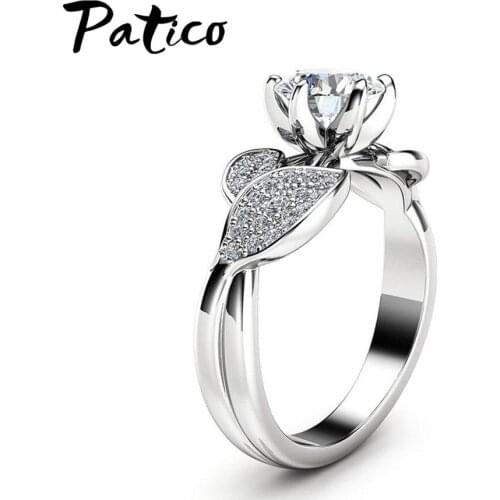 Europe Style Creative New Design Flower 925 Sterling Silver Rings For Women Cubic Zirconia Friendship Gift Rhinestone Jewelry