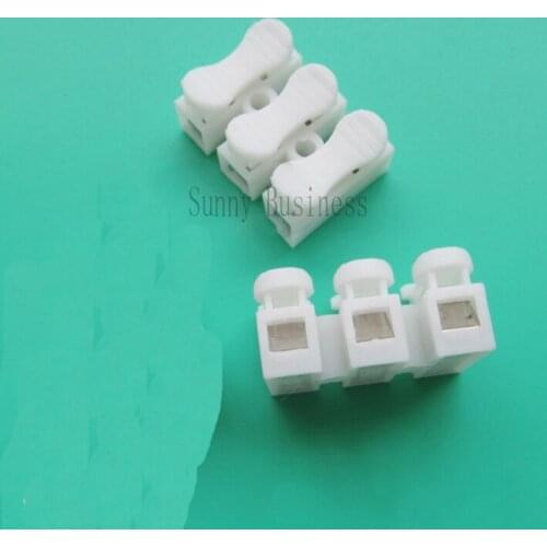 CH-3 Spring Wire Quick Connector 500pcs/lot 3p G7 Electrical Crimp Terminals Block Splice Cable Clamp Easy Fit Led Strip