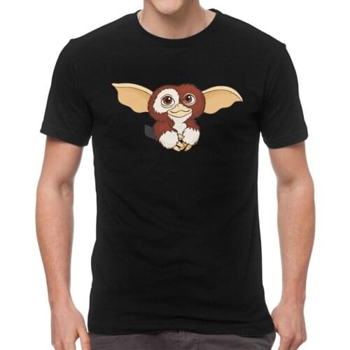 Gremlins Gizmo Pocket T Shirt for Men Cotton Printing T-shirts Tshirt Short Sleeve 80s Movie Mogwai Horror Retro Sci Fi Tee Top