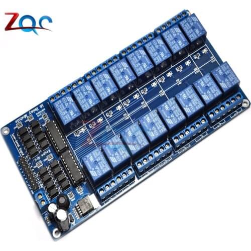 DC 5V 16 Channel Relay Module Interface Board for Arduino PIC ARM DSP PLC With Optocoupler Protection LM2576 Power 16Channel