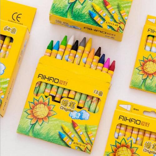 12 colors/set Drawing Wax Caryon Pencil Students And Childrens Birthday Gift School Stationery Safety Non-toxic Graffiti Pen