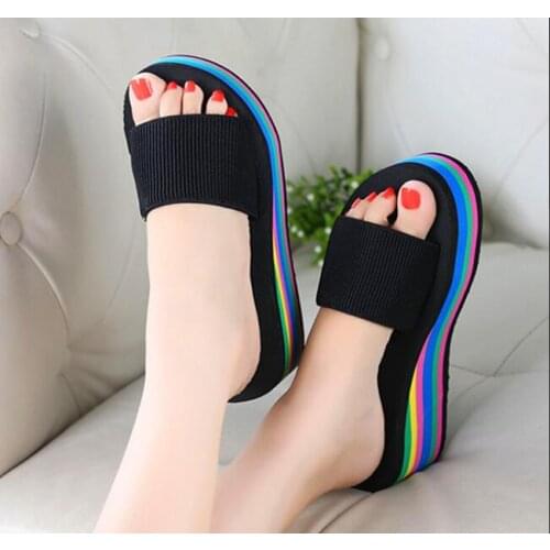 Classic Womens Sandals Ladies Summer Thick bottom anti-skid Wedge new Sandals Casual Shoes Female Soft Beach Shoes Plus Size