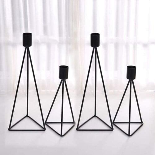 Creative Home Decoration Candlestick Iron Candle Holder Set Vintage Design Desktop Decor Ornaments Living Room Display Prop