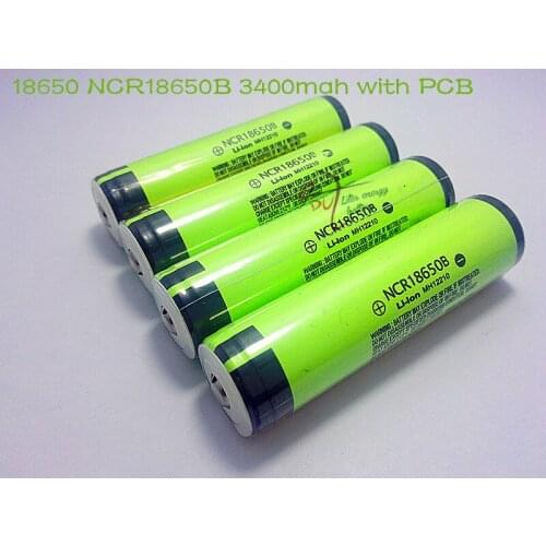 Lot New Protected Original Rechargeable battery 18650 NCR18650B 3400mah with PCB 3.7V For Panasonic