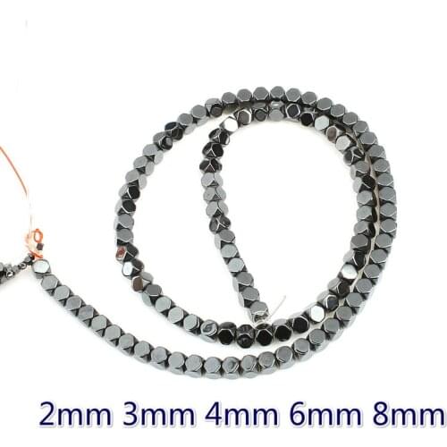 Natural Hematite Magnet Beads Vacuum Plating Square Hematite Beaded DIY Handmade Bracelet Necklace Accessories Non-magnetic