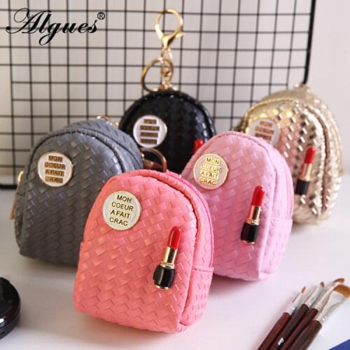 1 Pc Women Mini Lipstick Bag Soft PU Small Cosmetic Bag for Girl Makeup Case Women Travel Lipstick Organizer Make Up Case