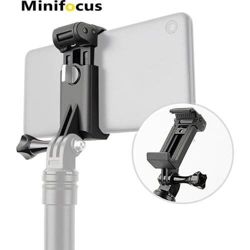 Mobile Phone Clip Mount Bracket Handle Selfie stick monopod Holder for GoPro for iPhone Samsung Huawei Tripod Adapter Video Vlog