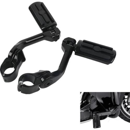 Motorcycle 32mm 1-1/4" Highway Engine Guard Long Angled Foot Pegs Mount For Harley Touring Softail Dyna Honda Suzuki