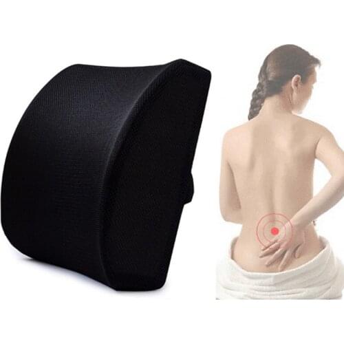 Soft Memory Foam Lumber Support Back Massager Pillow Back Massager Waist Cushion for Car Chair Home Office Relieve Pain