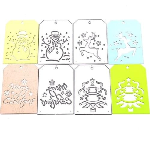 Julyarts Christmas Nameplate Set Cutting Dies Christmas Scrapbooking Dies Metal Mould Blade Punch Stencils Dies