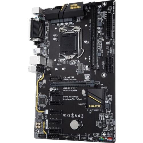 New original H110 1151 motherboard for Gigabyte GA-H110-D3A H110-D3A DDR4 LGA1151 6GPU 6PCIE mining machine motherboard