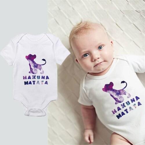 Baby Boy Clothes White Newborn Baby Romper Lion King Simba Boy Girl Clothes Short Sleeve Jumpsuit Baby Pajamas Cartoon 0-24M