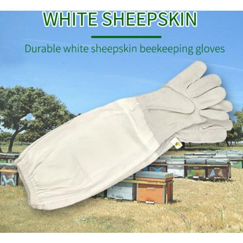 Beekeeping Sheepskin Gloves Anti-bee Protective Sleeves High quality Bee Glove Apiculture Beekeeper Beekeeping Product Tools