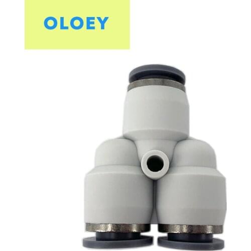 PY "Y" Type OD:4 6 8 10 12mm Push joint connection for air pipe shape 1 to 2 plug adapter pneumatic connector
