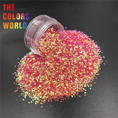 TCI08 Pearlescent Iridescent Flame Red Color Hexagon Shape Nail Glitter Nail Art Decoration Makeup Tumbler Crafts DIY Accessorie