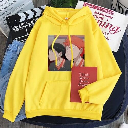 2021 Anime Cartoon Haikyuu Men Women Hoodies Sweatshirts Printing Long Sleeves Volleyball Pullovers Fashion Unisex Clothes