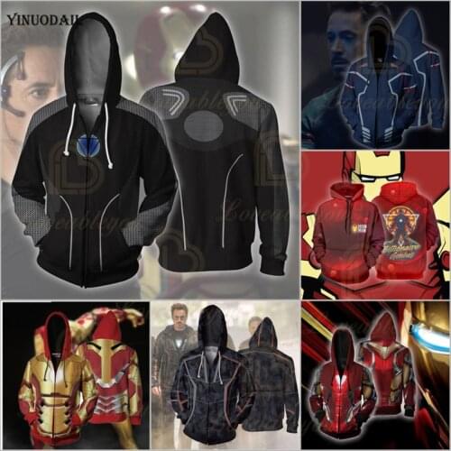 Disney Super Hero Hoodies Iron Sweatshirts Costumes 3D Printed Men Women Hooded Sweatshirt Harajuku Streetwear Jacket