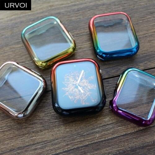 URVOI cover for apple watch series 5 4 3 2 case for iwatch gradient color TPU full cover protector Ultra-thin 40 44mm