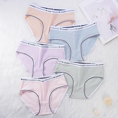 Women Underwear Comfortable Panties Lingerie Femme Briefs Low Rise Pure Color Cotton Panties Wholesale Lot Bulk Pack of Panties