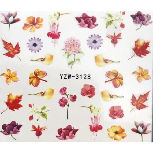 YZWLE 1 Sheet Embossed 3D Nail Stickers Blooming Flower 3D Nail Art Stickers Decals Adhesive Manicure Nail Art Tips Decoration