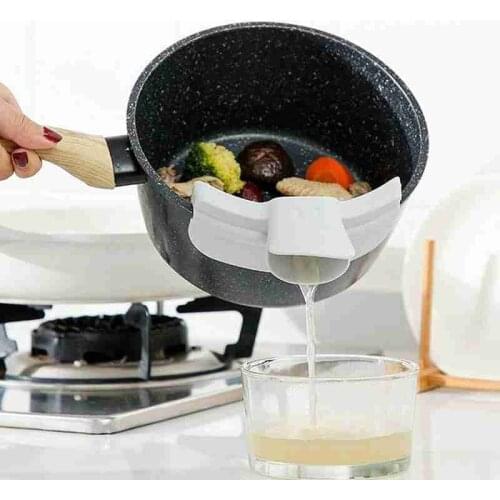 1pcs Leakproof Kitchenware Pot Round Mouth Edge Deflector Kichen Accessories Duckbill Liquid Deflector Soup Pourer Kitchen Tools