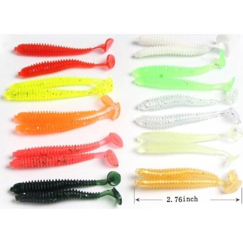 10pcs Soft Bait Shad Fishing Lure Paddle Tail Swimbaits Plastic Lures 7mm