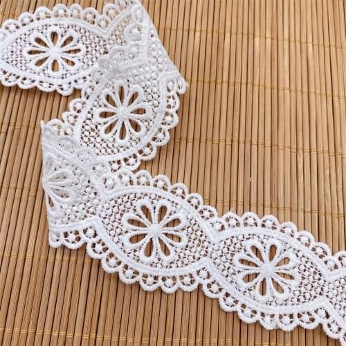 4.7cm Wide Height 10yards/Pack Milk Silk Lace Trim Lolita Hollow Lace Skirt Clothing Sewing-On Accessories V2727