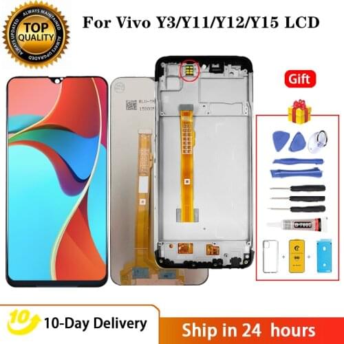 100% Test For Vivo Y3 / Y11 / Y12 / Y15 / Y17 LCD DIsplay Touch Screen Digitizer Assembly Replacement 6.35 inch