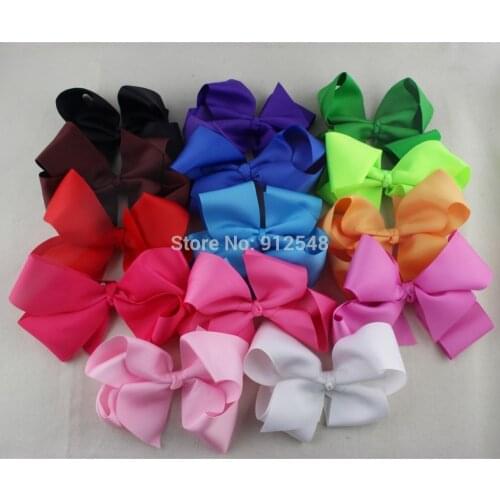153237 ,Free Shipping 14 colors grosgrain Ribbon Hair Bows WITH Clip, Children Boutique Hairbows Baby Girls Hair Accessorise