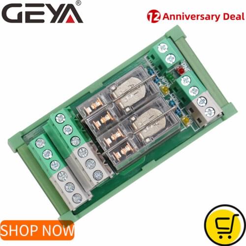 GEYA 2NG2R 2 Channel Omron Relay Module 2NO 2NC DPDT PLC RELAY Interface 12V 24V AC/DC