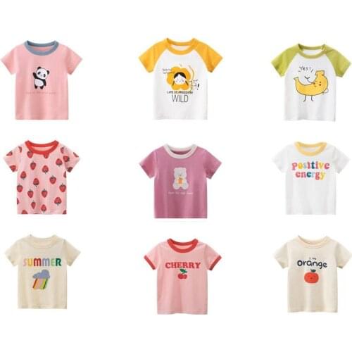 2021 Kids Boy T-shirt Girls Cartoon Tops Cute Baby Cotton Tees Summer Clothes Toddler Fashion T Shirts Children Top Costume Tee