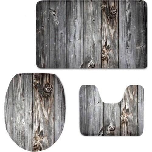 3pcs Bathroom Set Waterproof Shower Curtain Toilet Seat Cover Rugs Bath Mat Set Home Decor Carpets