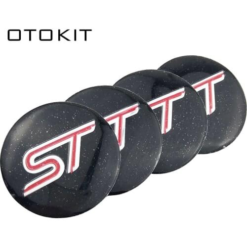 4PCS ST Car Wheel Center Stickers Cover for Ford ST Fusion Everest Escape Explorer Edge Mondeo Focus Ecosport Fiesta Kuga