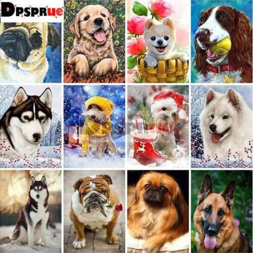 Kexinzu 5D Diy Diamond Painting Cross Stitch "Animal dog landscape" Home Decor Full Rhinestones Inlay Diamond Embroidery Gift